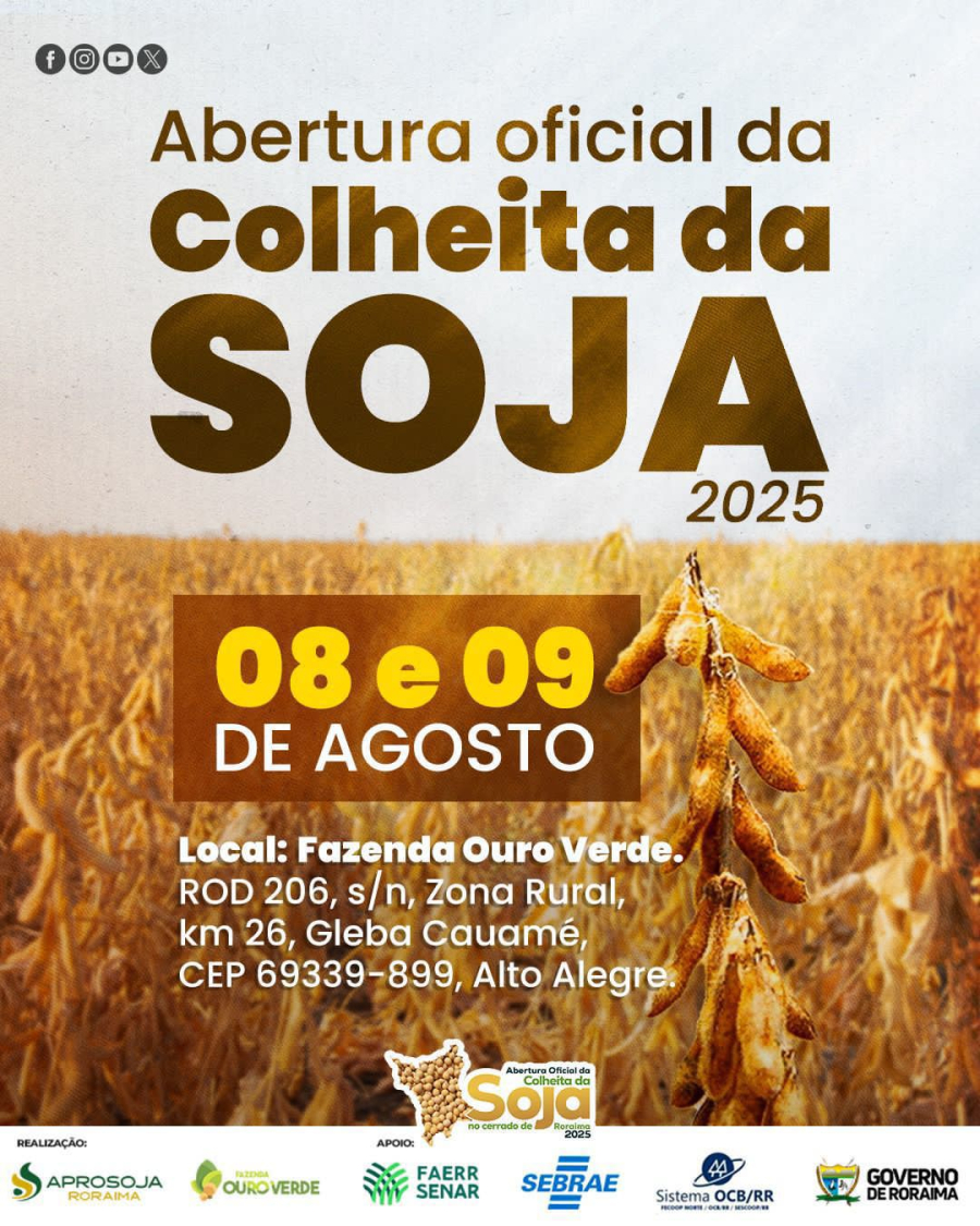 Abertura da Colheita da Soja 2025 marca força do agro em Roraima