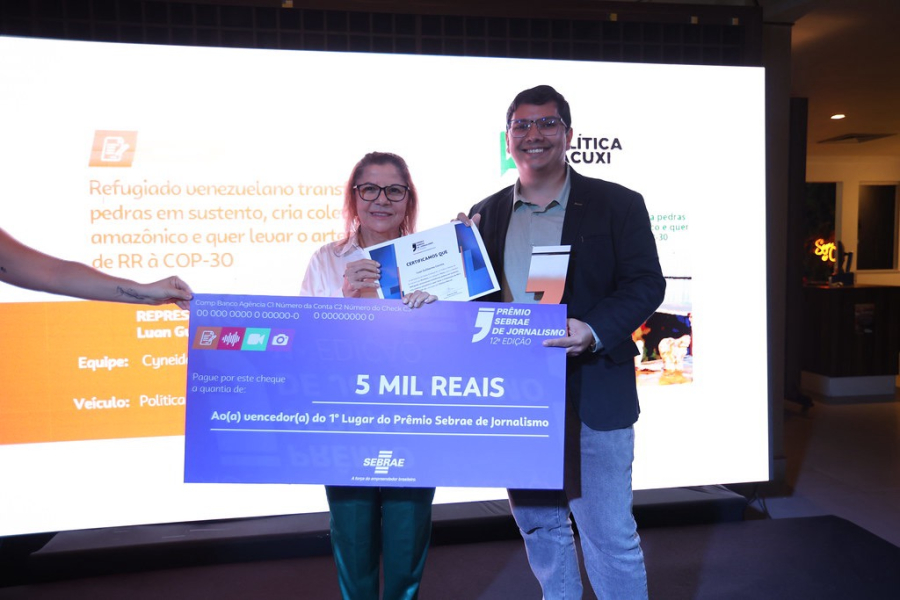 Jornalista de Roraima é finalista no Prêmio Sebrae de Jornalismo 2025
