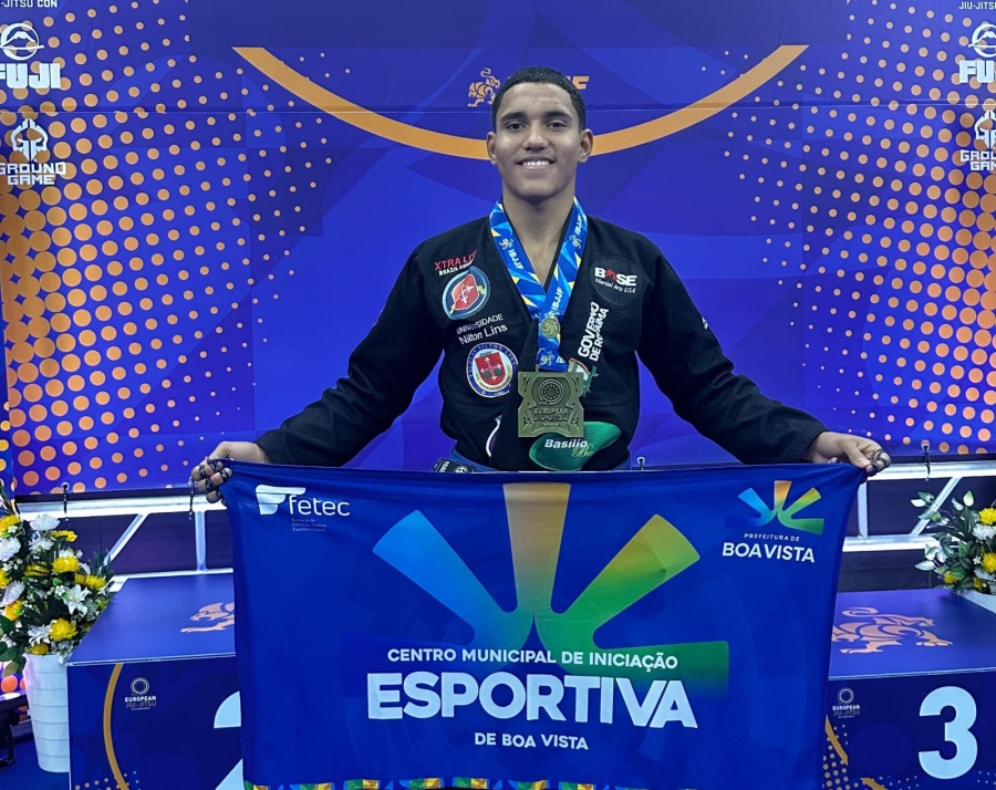 Casca-grossa roraimense Hallysson Marcelino brilha em Portugal e conquista medalha de bronze no Europeu de Jiu-Jitsu