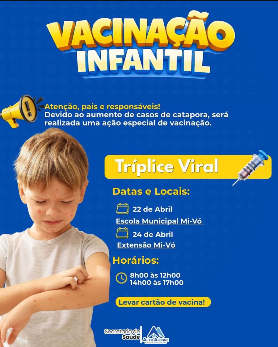 Alto Alegre realiza ação especial de vacinação infantil contra catapora